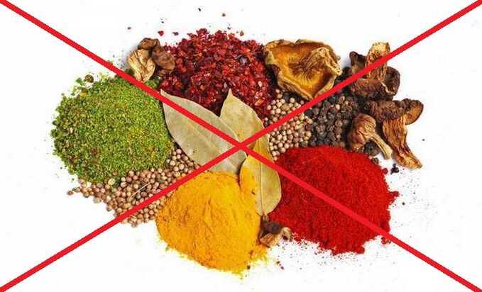 Bei zervikaler Osteochondrose muss auf die Verwendung scharfer Gewürze verzichtet werden.